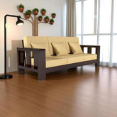 ONIJA  Sheesham Wooden 3 Seater Sofa Set for Living Room | Solid Wood Sofa | Rosewood Sofa Set for Home & Office - WALNUT FINISH